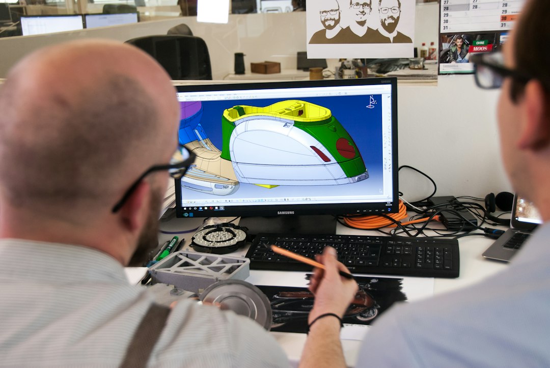 Engineer working in CAD on a technical design
